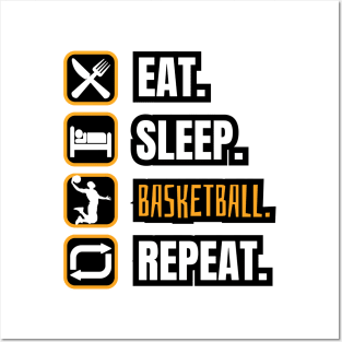 Eat Sleep Basketball Repeat Posters and Art